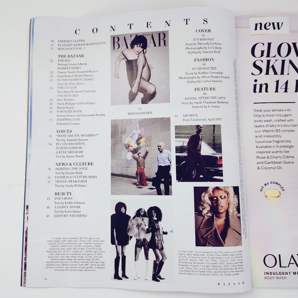 🍭7/$15 Harper's Bazaar Magazine August 2024 Winona Ryder - Picture 2 of 4